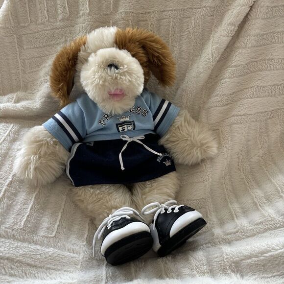 Build A Bear Plush Dog Cheerleader Outfit 17” Brown & White Long Ears Fluffy - Picture 1 of 5